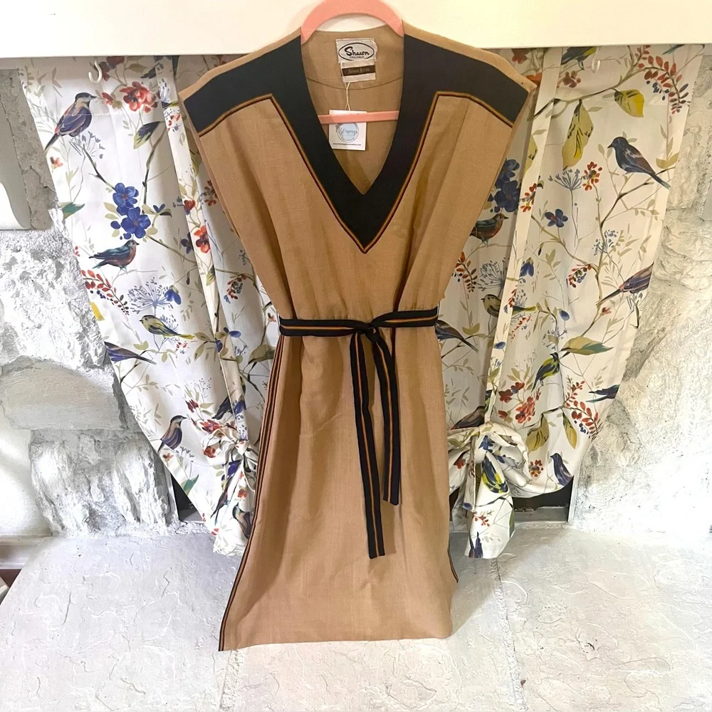 Shawn Originals for Neiman Marcus Linen Flax Vintage Dress M